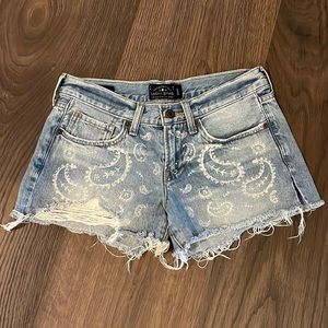 Lucky Brand 24/00 paisley destroyed cutoff shorts